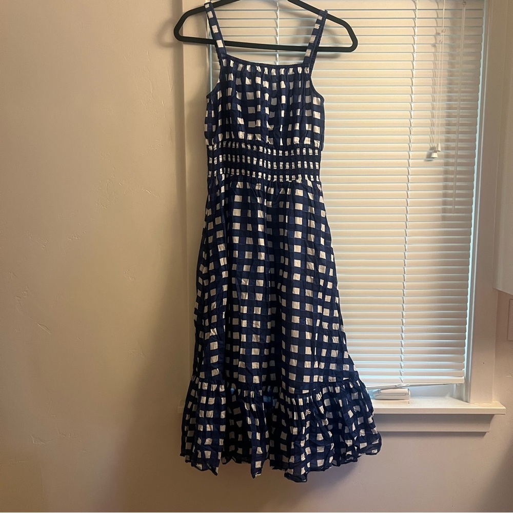 Cleobella Blue and White Checkered Dress